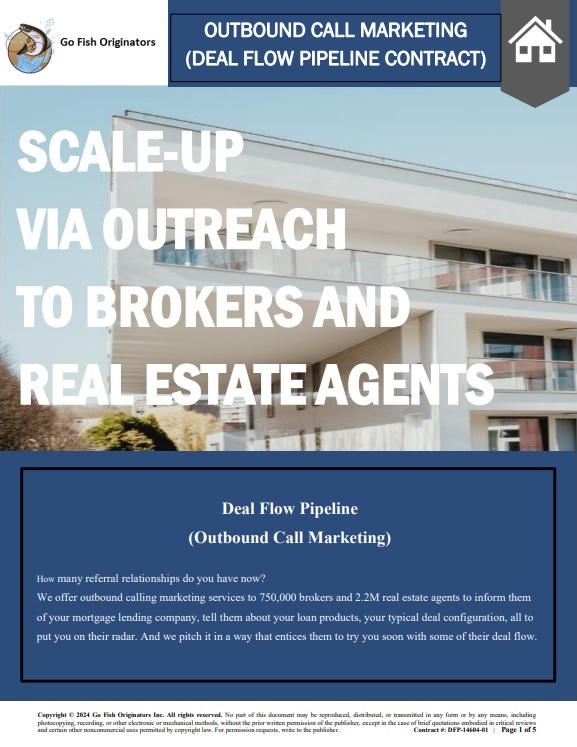 Go Fish Originators "Deal Flow Pipeline" Contract